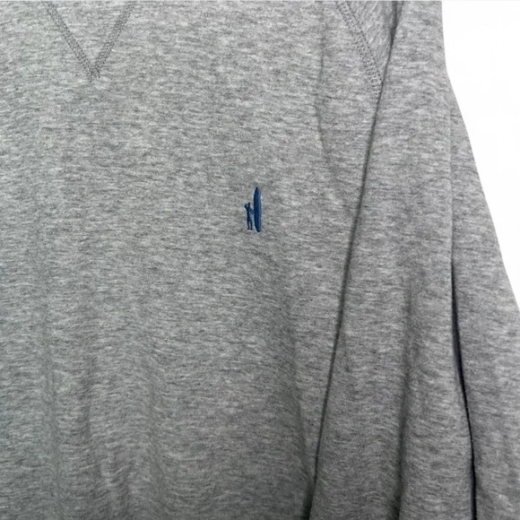 Johnnie-O Gray Crewneck Sweatshirt XL Cotton Blend Logo Pullover - Picture 2 of 5